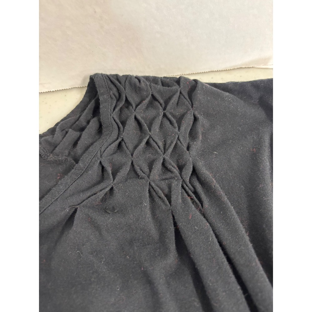 Gap Womens XL Top Bundle Black Smocked Shoulder & Grey Heathered Pocket T-Shirt - Picture 7 of 8